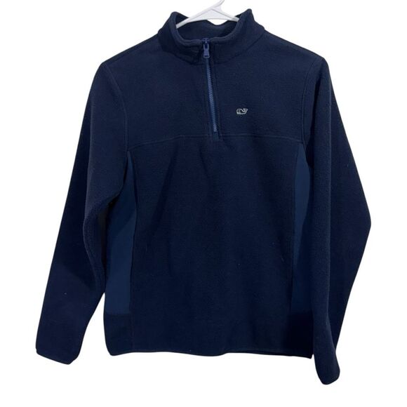 Vineyard Vines Navy Blue Fleece Half Zip Jacket - Picture 1 of 4